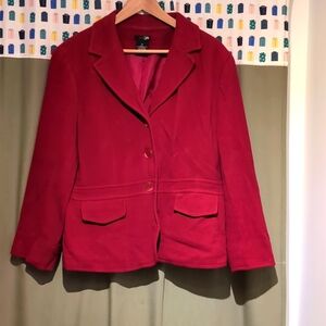 Wool blend fitted 3 button blazer